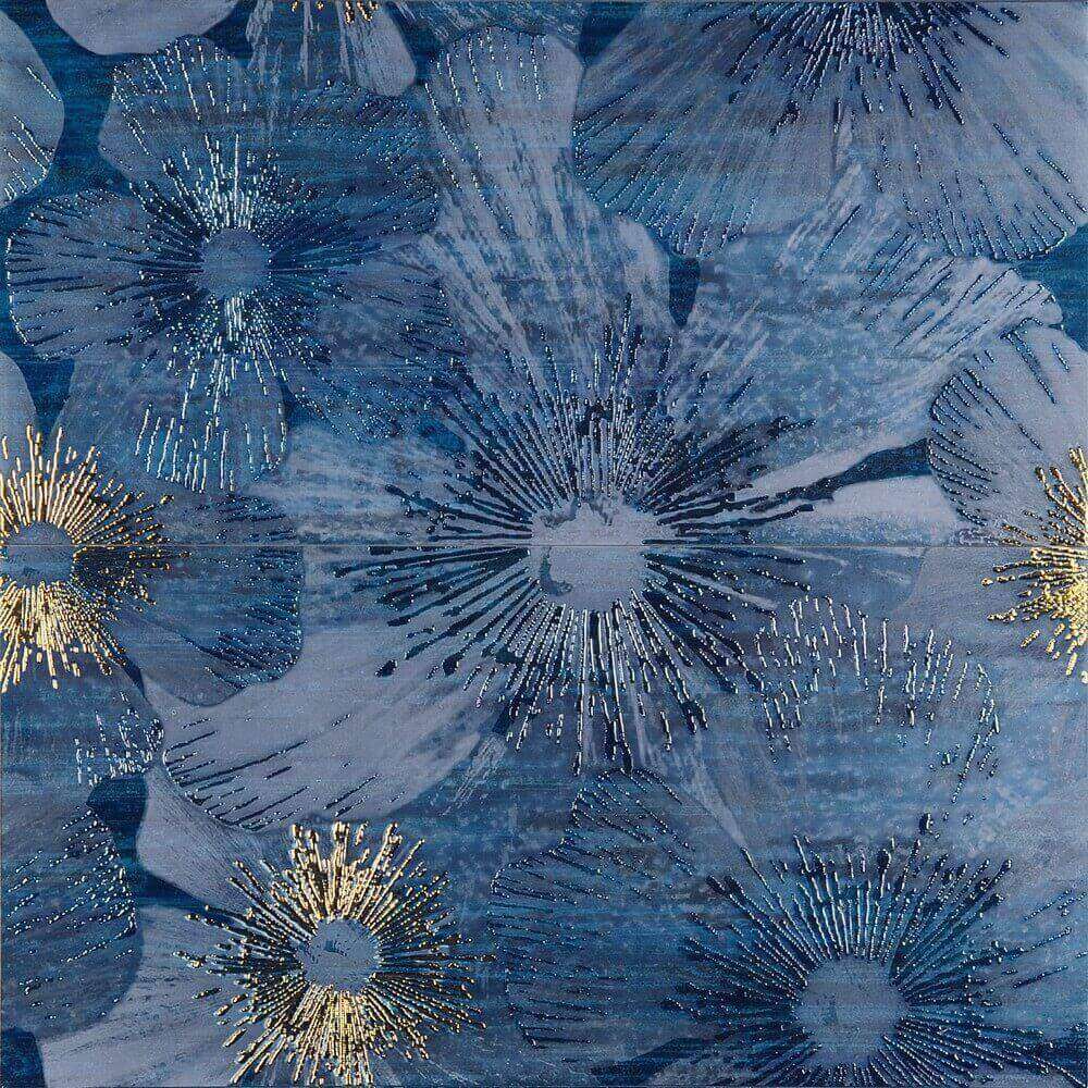 Керамогранит Brennero Hypnotic Blu 2 pz Misti, цвет синий, поверхность лаппатированная, прямоугольник, 300x600