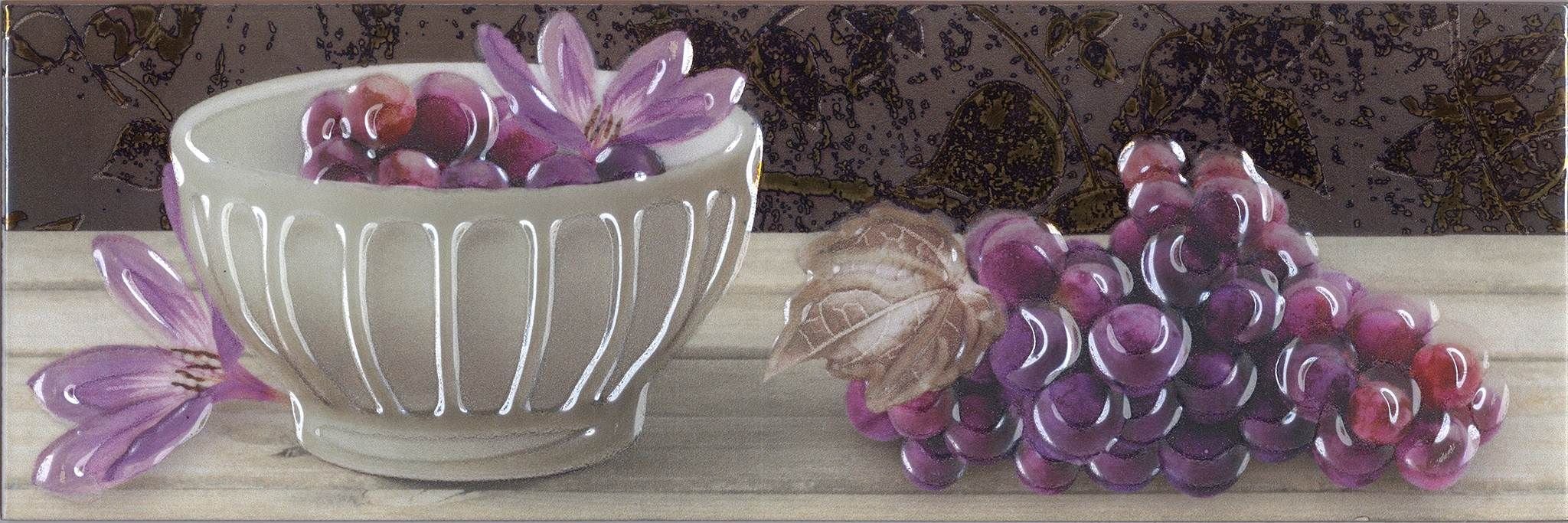 Декоративные элементы Absolut Keramika Decor Masia A, цвет фиолетовый, поверхность глянцевая, прямоугольник, 100x300