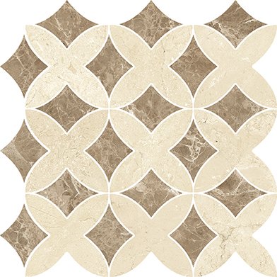 Мозаика Domino Mosaico Cristal Crema, цвет бежевый, поверхность глянцевая, квадрат, 325x325
