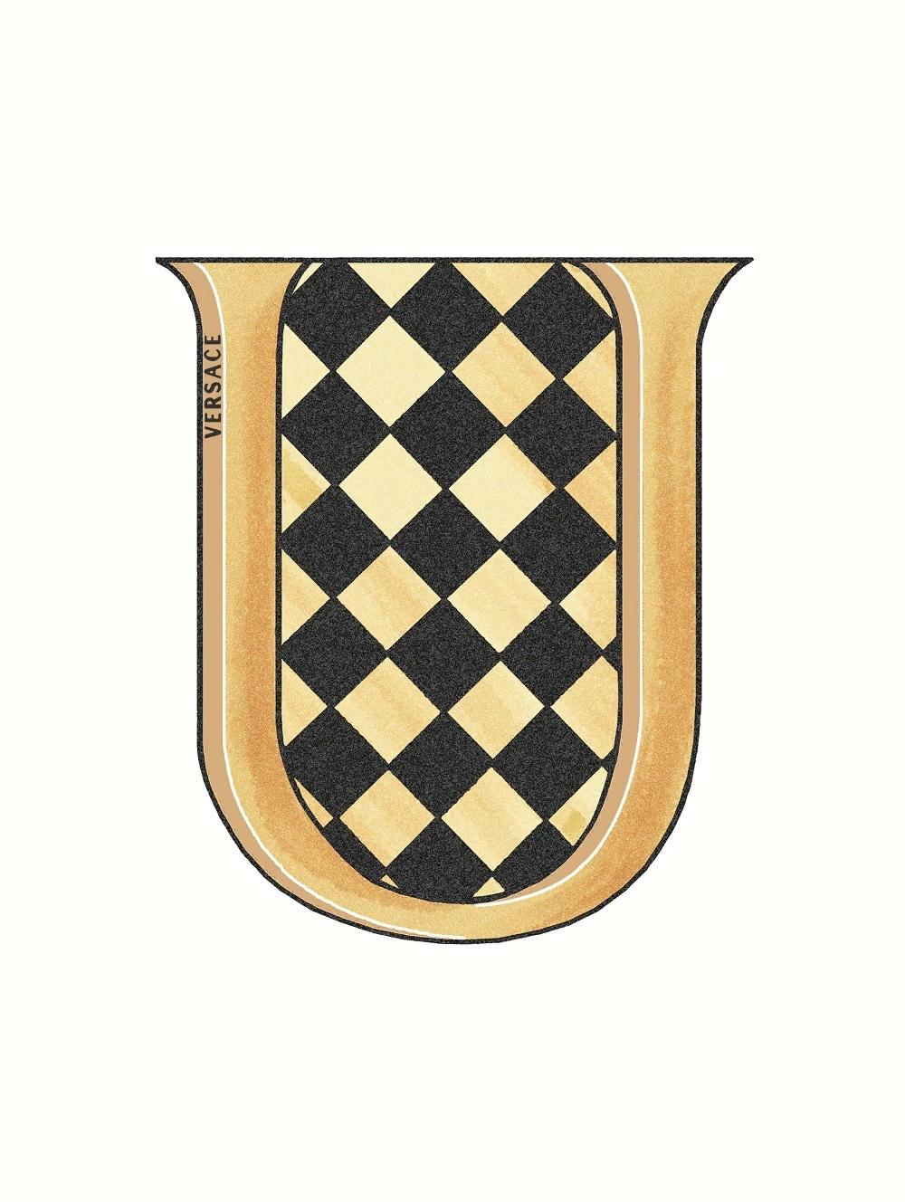 Декоративные элементы Versace Alphabet Lettera Bianca U 48960, цвет белый чёрный золотой, поверхность глянцевая, прямоугольник, 145x194