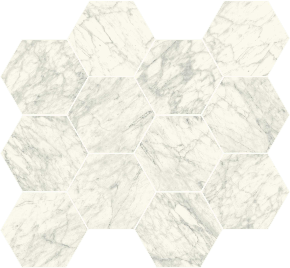 Декоративные элементы Caesar Anima Ever Supreme White Esagono AFFH, цвет белый, поверхность полированная, шестиугольник, 285x330