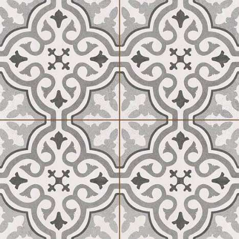 Керамическая плитка Kerlife Hydraulic Grace Silver Pvto P R, цвет белый серый, поверхность матовая, квадрат, 450x450