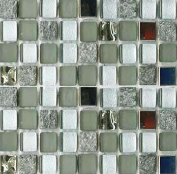 Мозаика Bars Crystal Mosaic Смеси с металлом GHT 48 (15x15 mm), цвет разноцветный, поверхность глянцевая, квадрат, 300x300