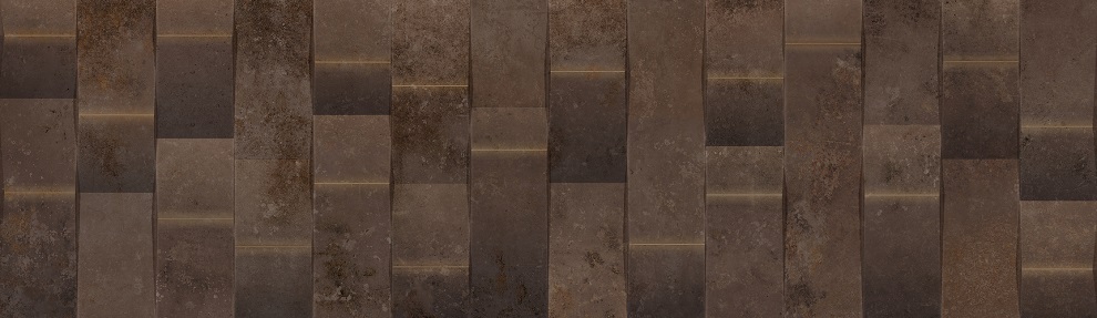 Декоративные элементы Ibero Gravity Concept Oxide, цвет коричневый, поверхность рельефная, прямоугольник, 290x1000