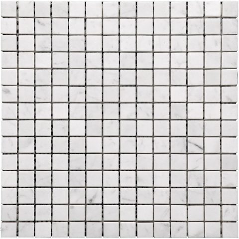 Мозаика Natural Mosaic Adriatica Carrara (2X2) 7M088-20P, цвет белый, поверхность полированная, квадрат, 305x305