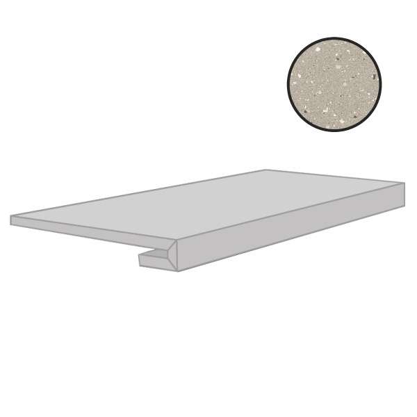 Ступени Floor Gres Earthtech Desert Flakes Gradino Comfort 772473, цвет серый, поверхность лаппатированная, прямоугольник, 330x1200