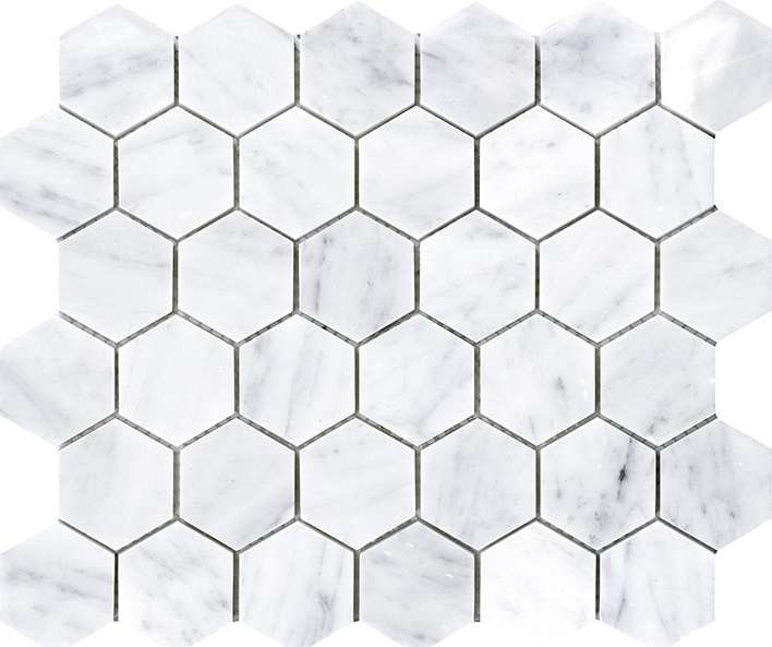 Мозаика L'Antic Colonial Essential Hexagon Carrara Pulido L241715261, цвет белый, поверхность полированная, шестиугольник, 258x298