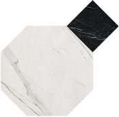 Декоративные элементы Fap Roma Ottagono Statuario, цвет чёрно-белый, поверхность матовая, квадрат, 200x200
