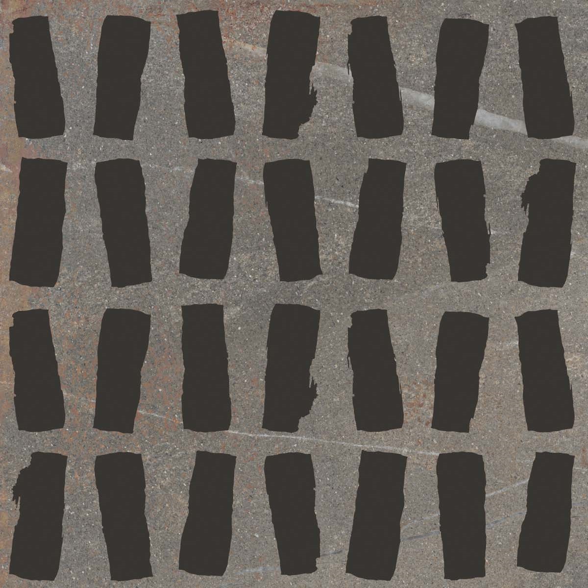 Декоративные элементы ABK Poetry Stone Fringe Grey Nat PF60011100, цвет серый чёрный, поверхность матовая, квадрат, 600x600
