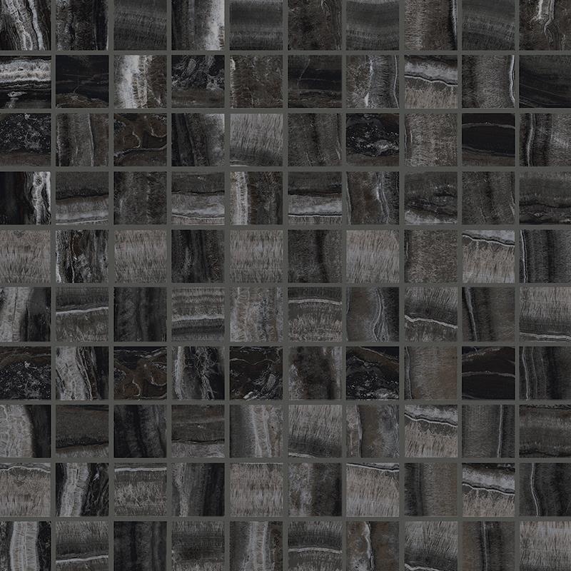 Мозаика Cerim Onyx Shadow Mosaico Nat 754510, цвет чёрный, поверхность натуральная, квадрат, 300x300