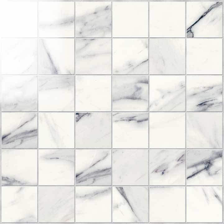 Мозаика Novabell Mosaico Calacatta Bianco Lapp. IMP 885L, цвет белый, поверхность лаппатированная, квадрат, 300x300