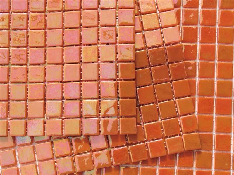 Мозаика Mosavit Acquaris Tamarindo, цвет оранжевый, поверхность глянцевая, квадрат, 316x316