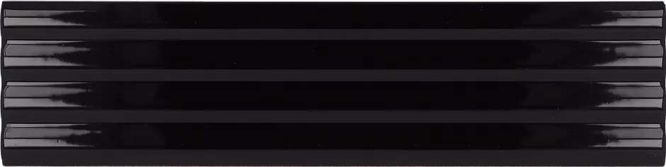 Керамическая плитка Equipe Costa Nova Black Onda Glossy 28483, цвет чёрный, поверхность глянцевая 3d (объёмная), прямоугольник, 50x200