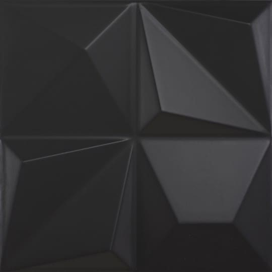 Керамическая плитка Dune Shapes 1 Multishapes Black 187347, цвет чёрный тёмный, поверхность матовая 3d (объёмная), квадрат, 250x250
