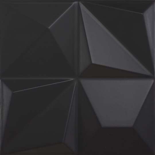 Керамическая плитка Dune Shapes 1 Multishapes Black 187347, цвет чёрный тёмный, поверхность матовая 3d (объёмная), квадрат, 250x250