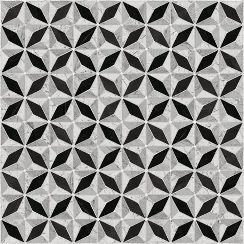 Керамическая плитка Vives Medix-PR Negro, цвет чёрно-белый, поверхность полированная, квадрат, 435x435