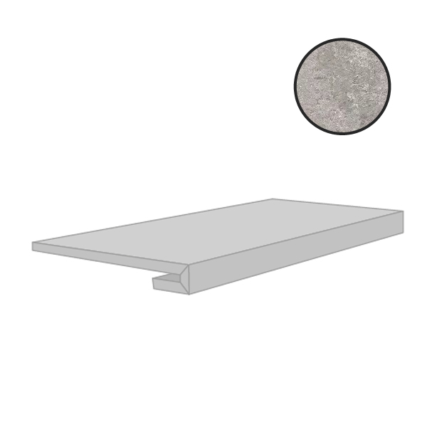 Ступени Cerim Match Up Cemento Earl Grey Gradino 772292, цвет серый, поверхность матовая, прямоугольник, 330x1200