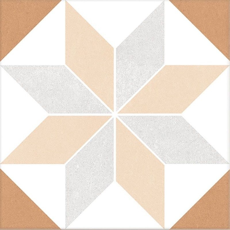 Керамогранит Pamesa Vintage Siena, цвет белый коричневый, поверхность матовая, квадрат, 450x450