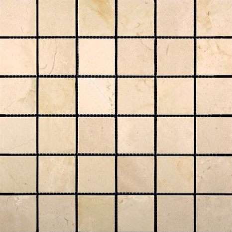 Мозаика Natural Mosaic Adriatica Crema Marfil (4,8X4,8) 7M025-48P, цвет бежевый, поверхность полированная, квадрат, 305x305