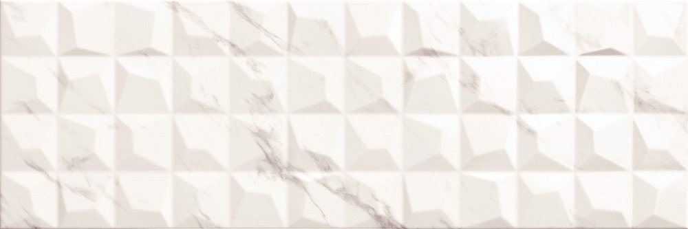 Керамическая плитка Goetan Luxury Relieve Prisma White, цвет белый, поверхность глянцевая, прямоугольник, 300x900