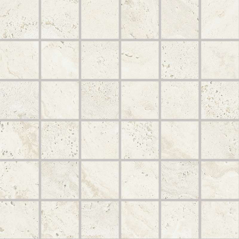 Мозаика Provenza Unique Travertine Mosaico 5X5 Minimal White Naturale EJDW, цвет белый, поверхность натуральная, квадрат, 300x300