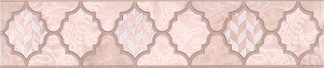 Бордюры Kerama Marazzi Фоскари Розовый OP\B27\6334, цвет розовый, поверхность глянцевая, прямоугольник, 54x250
