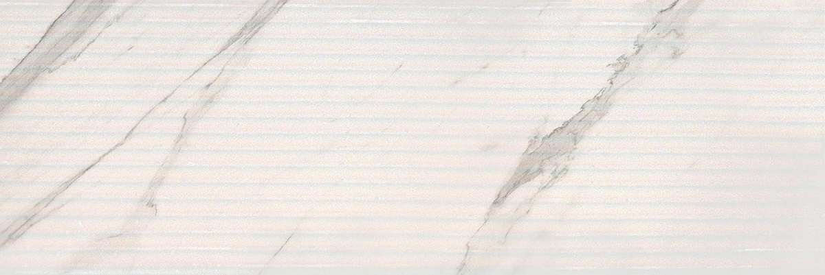 Керамическая плитка Eurotile Amina Calacatta Рельеф 674 AMM1WT, цвет белый, поверхность глянцевая рельефная, прямоугольник, 300x900