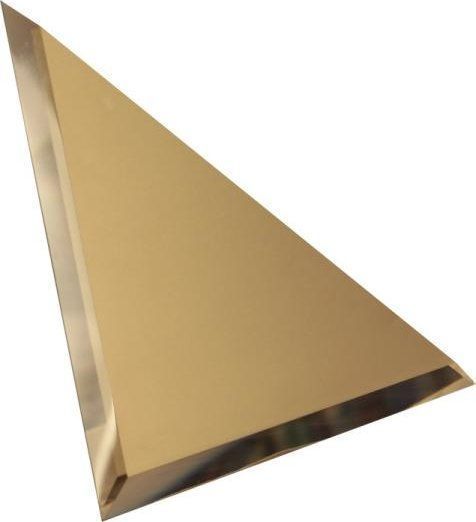 Керамическая плитка ДСТ Треугольная зеркальная бронзовая плитка с фацетом 10 мм ТЗБ1-02, цвет коричневый, поверхность глянцевая, квадрат, 200x200