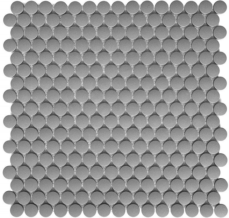 Мозаика Starmosaic Homework Penny Round Dark Grey Antid, цвет серый тёмный, поверхность матовая, прямоугольник, 309x315