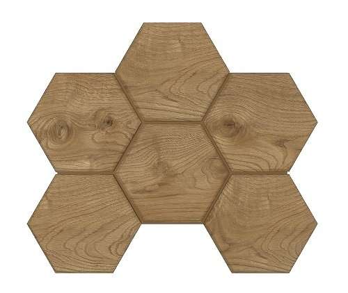 Мозаика Ametis By Estima Selection Walnut SI04 Hexagon Неполированный 25x28,5x10 39024, цвет коричневый, поверхность матовая, шестиугольник, 250x285
