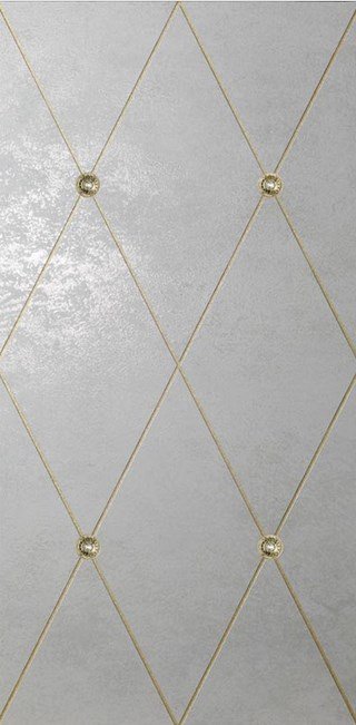 Декоративные элементы Petracers Ad Maiora Rhombus Fregio Swarovsky Oro Perla, Италия, прямоугольник, 500x1000, фото в высоком разрешении