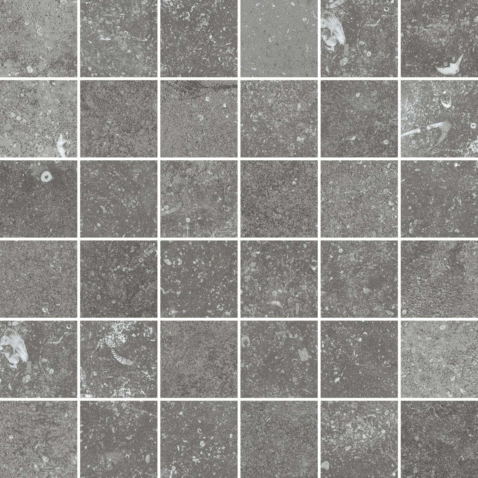 Мозаика Flaviker Nordik Stone Mos. Grey 0004836, цвет серый, поверхность матовая, квадрат, 300x300