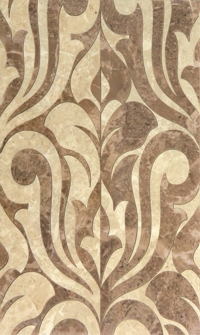 Декоративные элементы Gracia Ceramica Saloni brown decor 01, цвет бежевый, поверхность глянцевая, прямоугольник, 300x500