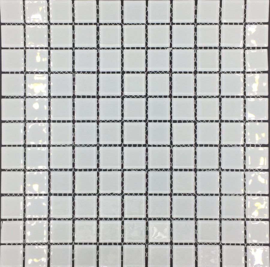 Мозаика Pixel Mosaic PIX013 Стекло (25x25 мм), цвет белый, поверхность глянцевая, квадрат, 300x300