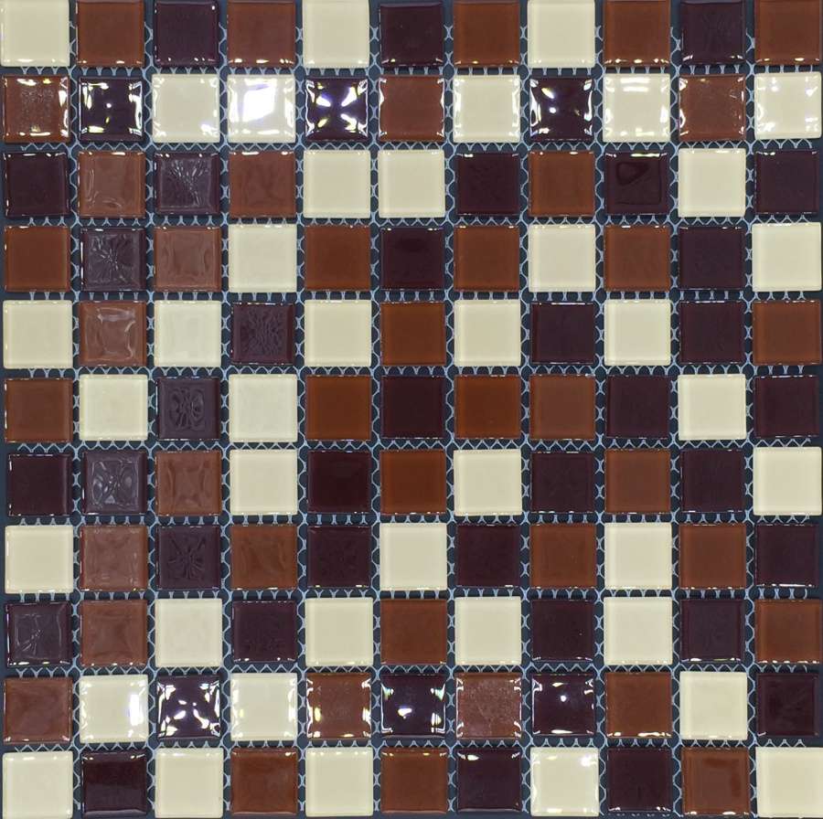 Мозаика Pixel Mosaic PIX008 Стекло (25x25 мм), цвет бордовый, поверхность глянцевая, квадрат, 300x300