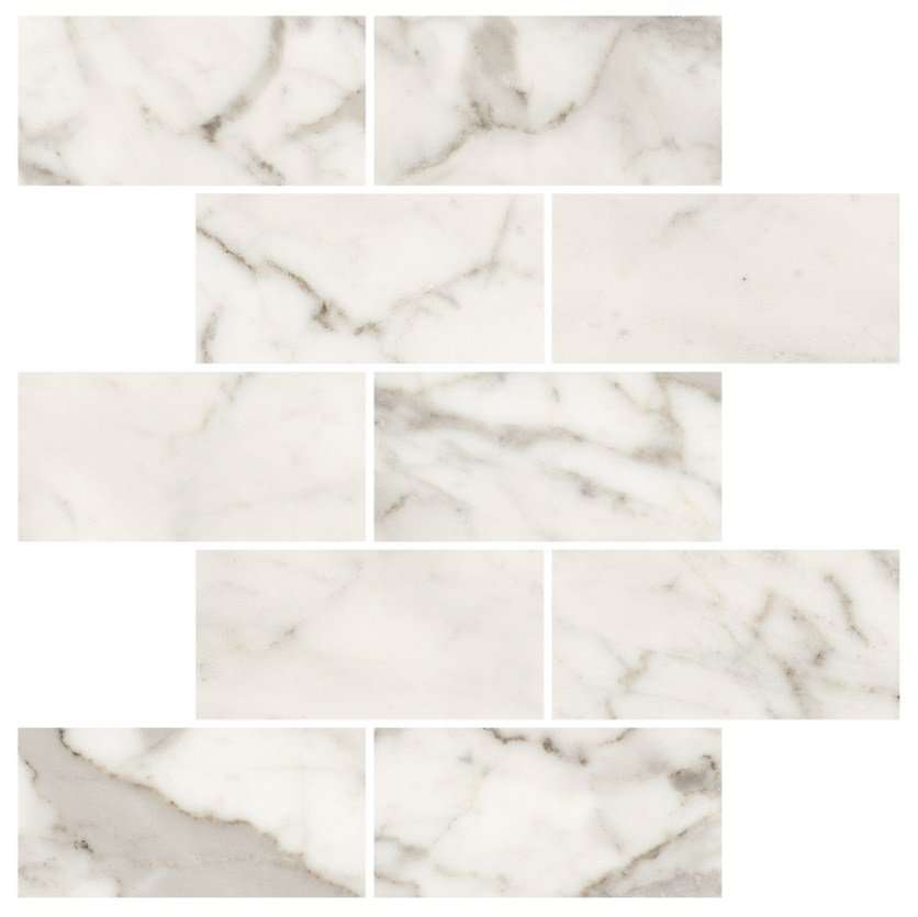 Мозаика Kerranova Marble Trend K-1000/LR/m13, цвет белый, поверхность лаппатированная, квадрат, 307x307