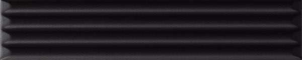 Керамическая плитка Ava UP Cannettato Black Matte 192122, цвет чёрный, поверхность матовая 3d (объёмная), под кирпич, 50x250