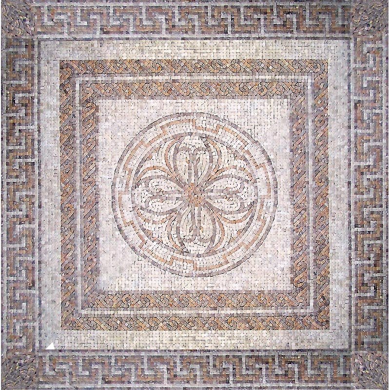 Декоративные элементы Natural Mosaic Мозаичные ковры PH-21, цвет бежевый, поверхность глянцевая, квадрат, 1220x1220