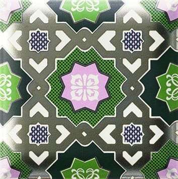 Керамическая плитка Mainzu Nilo Green Decor, цвет зелёный, поверхность глянцевая, квадрат, 150x150