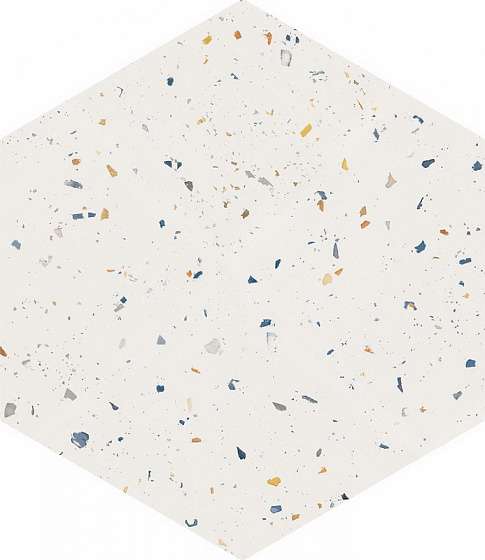 Керамогранит DNA Terrazzo White Colours 123385, цвет белый, поверхность матовая, прямоугольник, 320x368