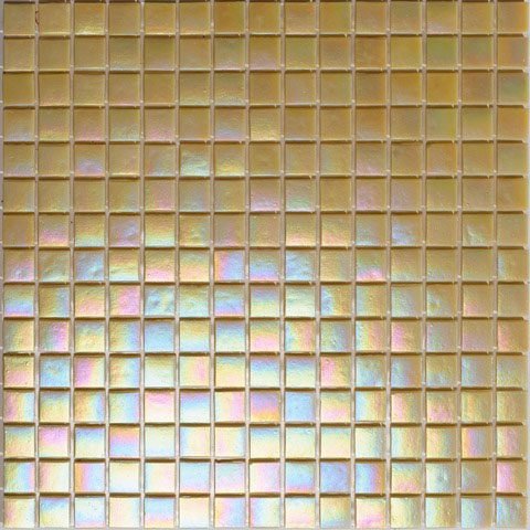 Мозаика Alma Mosaic Pearly PE37, цвет жёлтый, поверхность глянцевая, квадрат, 200x200