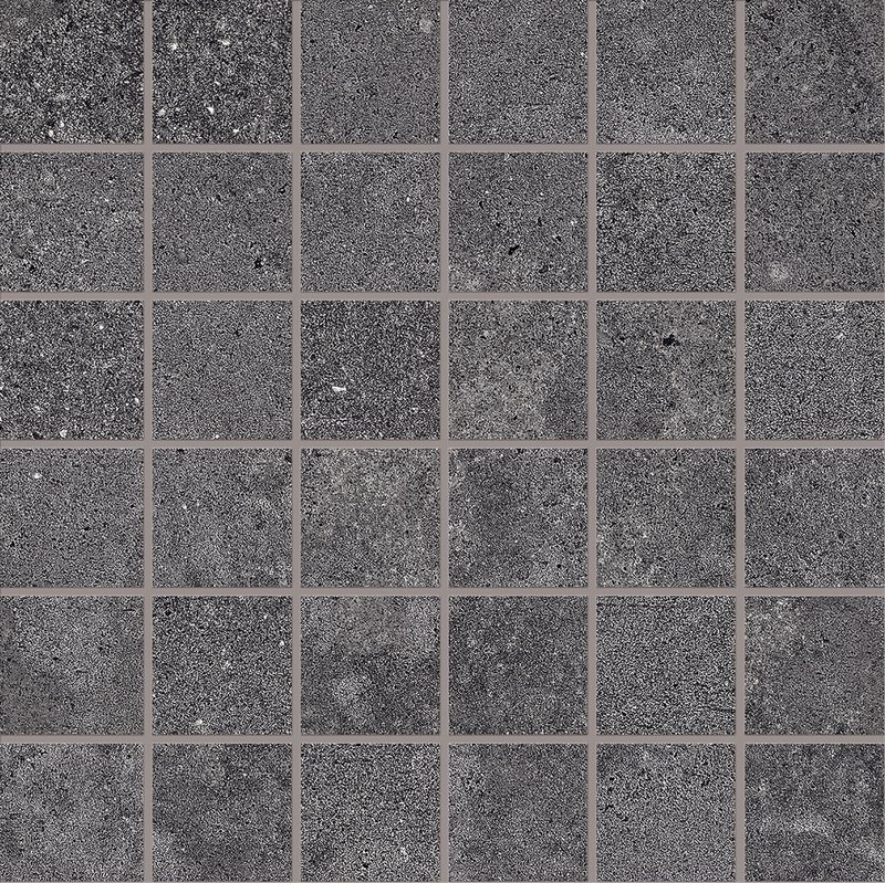 Мозаика Provenza Re-Play Concrete Mosaico 5X5 Anthracite EKGE, цвет чёрный, поверхность матовая, квадрат, 300x300