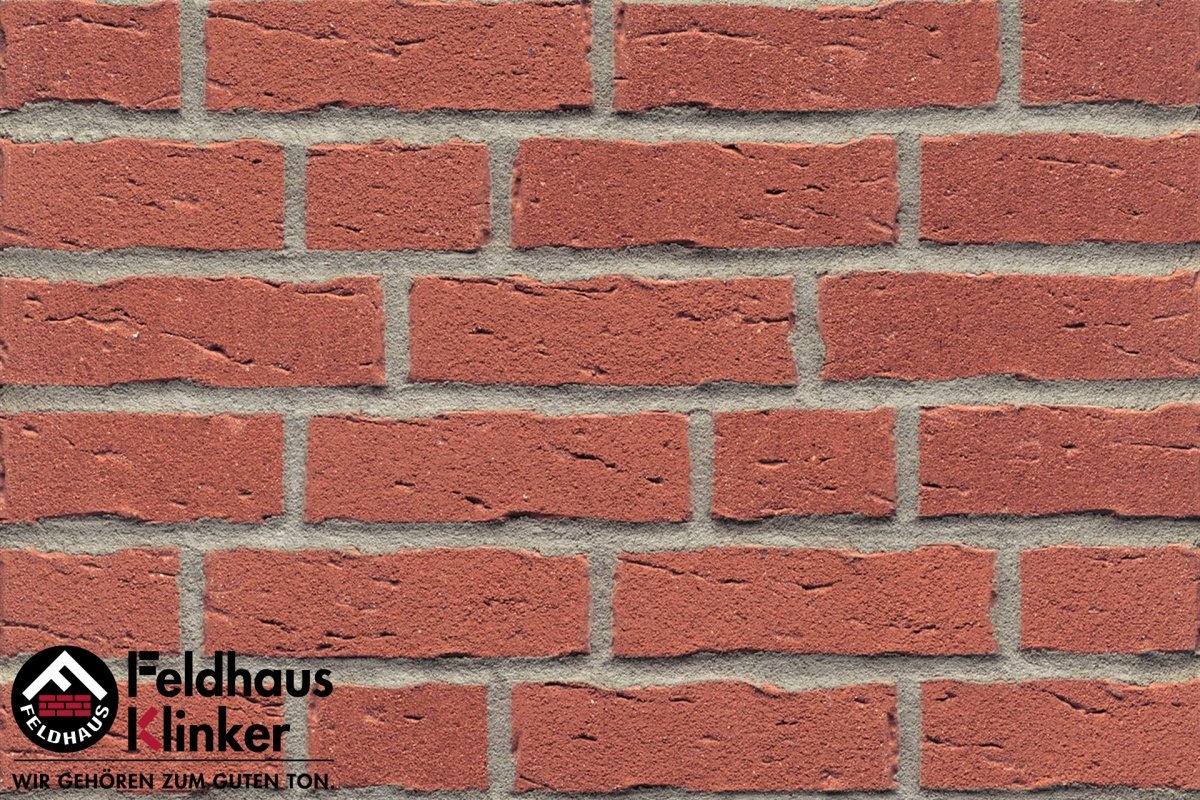 Клинкер Feldhaus Klinker Sintra Carmesi R694WDF14, цвет терракотовый, поверхность матовая, под кирпич, 65x215