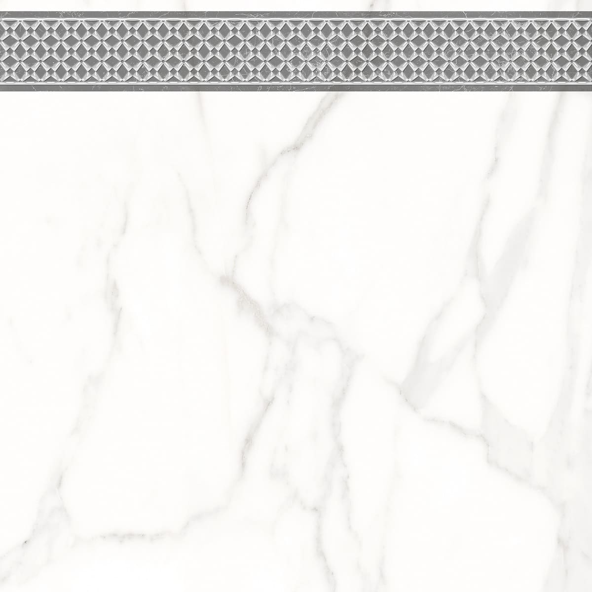 Декоративные элементы Lasselsberger Каррара Нова 7346-0003, цвет белый, поверхность матовая, квадрат, 450x450