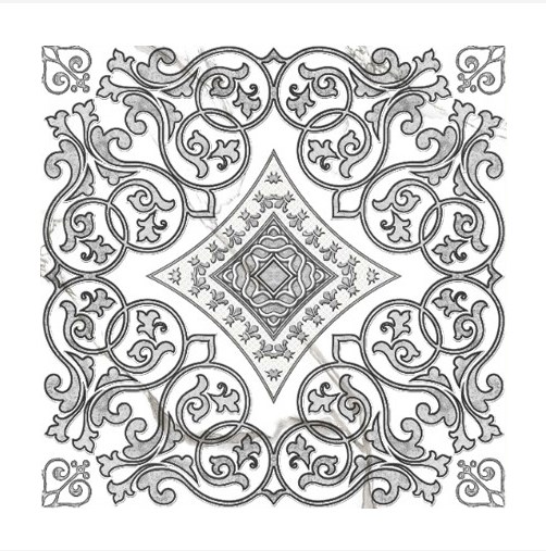 Декоративные элементы Grasaro Marble Classic G-270/G/d04, цвет чёрно-белый, поверхность глазурованная, квадрат, 400x400x8