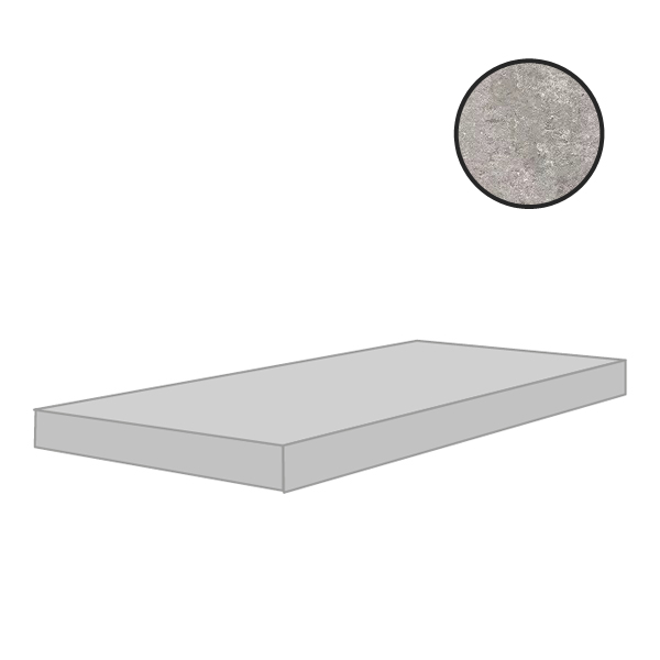 Ступени Cerim Match Up Cemento Earl Grey Comfort Angolo Gradino Sx 772351, цвет серый, поверхность матовая, прямоугольник, 330x1200