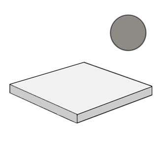 Ступени Mutina Mews Angolare corner tile Pigeon BOM308, цвет серый, поверхность матовая, квадрат с капиносом, 330x330