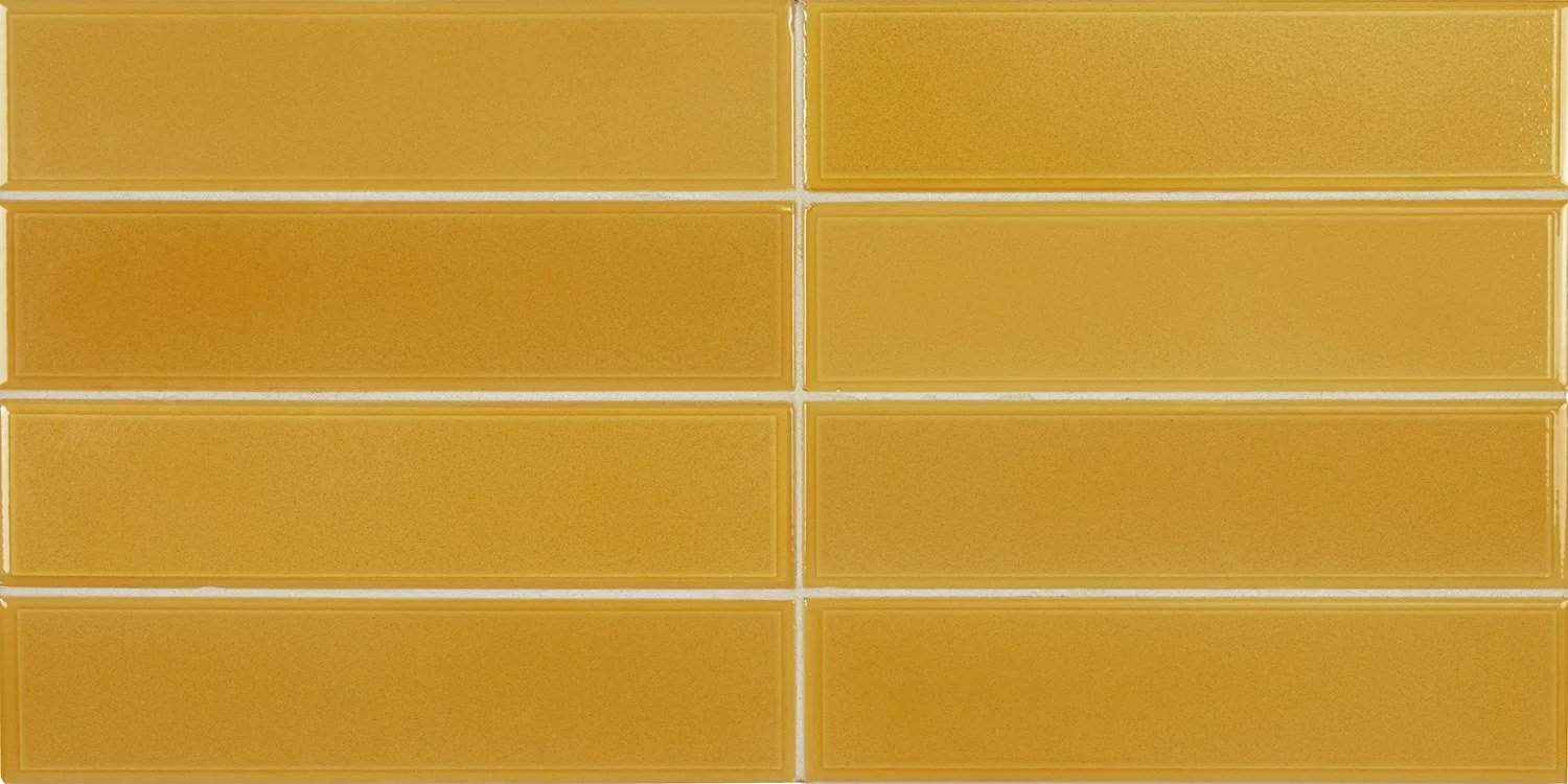 Керамическая плитка Equipe Limit Jaune 27532, цвет жёлтый, поверхность глянцевая, под кирпич, 60x246