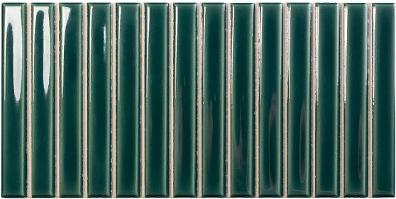 Керамическая плитка Wow Sweet Bars Royal Green 128702, цвет зелёный, поверхность глянцевая, прямоугольник, 125x250
