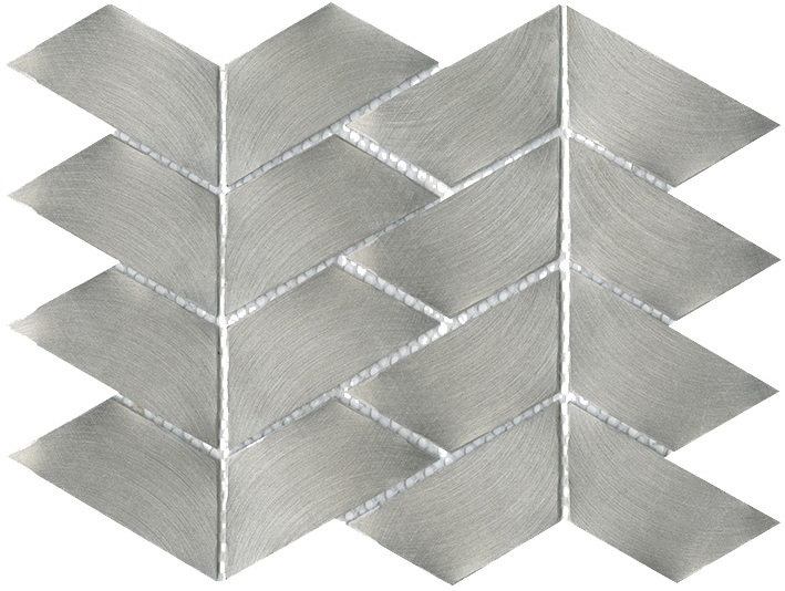 Мозаика L'Antic Colonial Gravity Aluminium Trace Metal L244008741, цвет серый, поверхность глянцевая, прямоугольник, 221x281